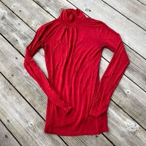 Forever 21 red turtleneck long sleeve blouse